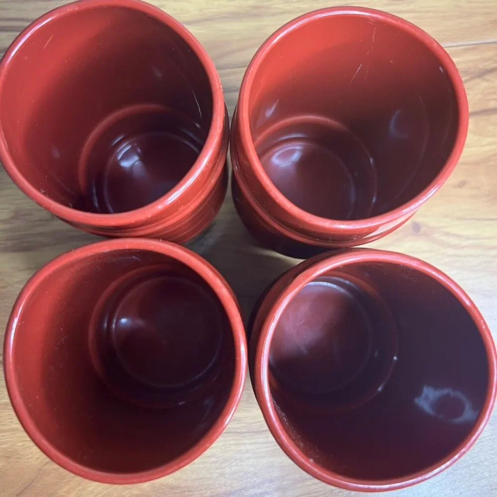 Vintage Melamine Red Orange Tumblers 5